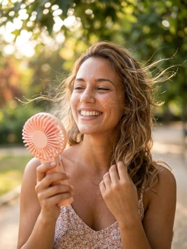 Image of Alphabet Portable high speed turbo fan Fan - Rechargeable Hand Fan with 6 Adjustable Speeds with 8000 rpm, 2200mAh Battery, Lightweiht, Low Noise, and Easy Portability for Indoor and Outdoor Use.