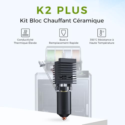 Creality K2 Plus Combo Hotend, Kit Bloc Chauffant Céramique Original, Kit Buse Unicorn Quick-swap, 350°C Résistance Haute Température, Design Intégré Tout Métal pour Creality K2P Combo/ K2 Plus – vue 2