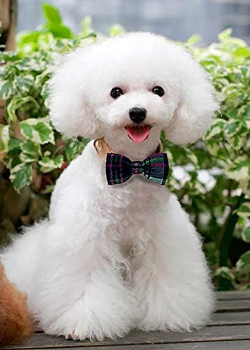 BIPY 5/Pack Dogs Collar Bow Ties Puppies Cats Collar Sliding Charms Adjustable Bowties Attachment Small Pets Collar Accessories for Costume Birthday PartyFestival