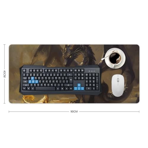 Alfombrilla para mouse grande gaming dragón fantasy 40x90cm miniatura 2