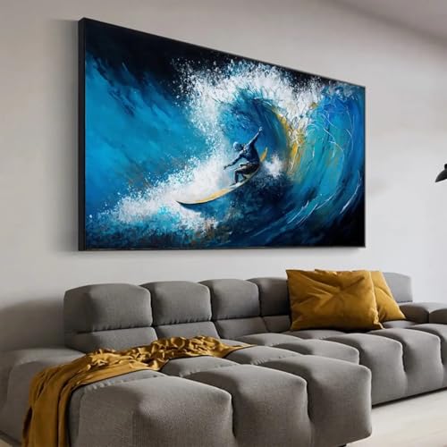 Affiches texturées surfeur tableau abstrait haut de gamme