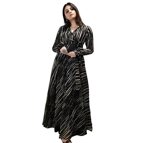 Fashion2wear Women’s Anarkali Printed Georgette Stitched Dress
