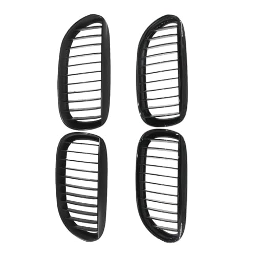 Parrillas delanteras de riñón negro brillante de listón doble para parachoques E63 E64 M6 650i 3