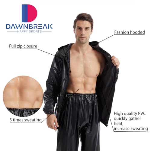 DawnBreak Roupas de moletom de sauna para mulheres/homens, fecho de zíper, moletom com capuz para pe