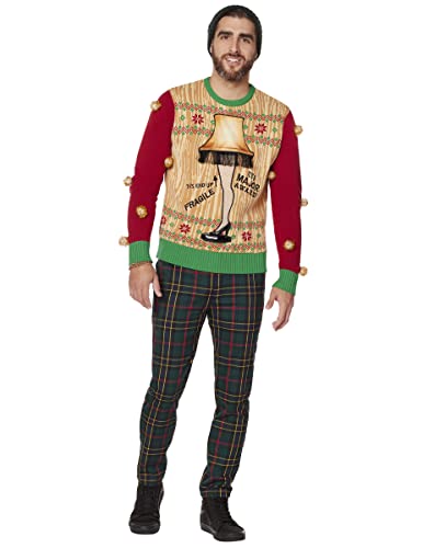 Spencer's A Christmas Story Light-Up Leg Lamp Ugly Christmas Sweater | Light-Up Christmas Sweater3