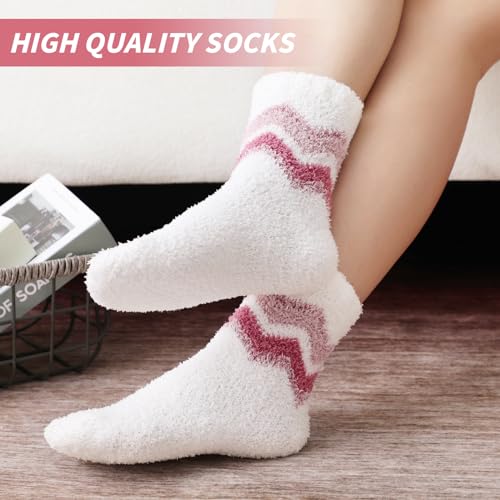 Image of Avisky Fuzzy Socks for Women - 5 Pairs Winter, Soft Cozy Fluffy Slipper Plush Warm Home Sleeping Socks