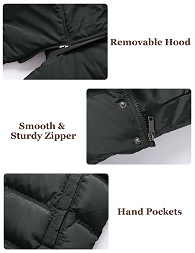 Szory Men's Winter Thicken Cotton Coat Warm Puffer Jacket With Removable Fur Hood (Grey,Small) #TOP4