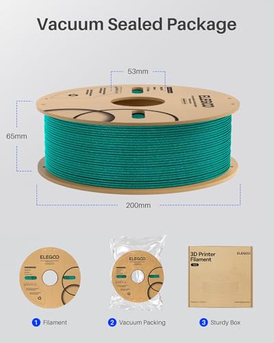 image for ELEGOO PLA Filament 1.75mm Sparkle Black 1KG, Glitter Twinkling 3D Pri