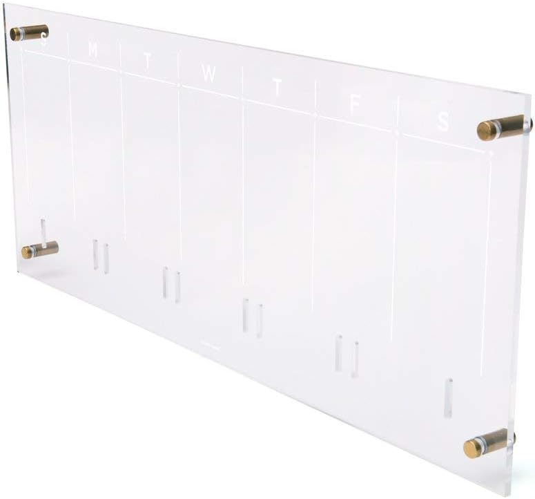 russell+hazel Acrylic Rail, Clear with Gold-Toned Hardware, 24” x 4” x .25” (44622)
