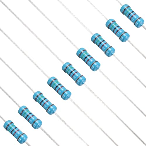 Image of PATIKIL 15K Ohm Resistor, 50Pcs 1W Metal Film Fixed Resistor Kit 1% Tolerance Multiple Values of Resistance Optional for DIY Electronics Projects Computer TV Circuit Board