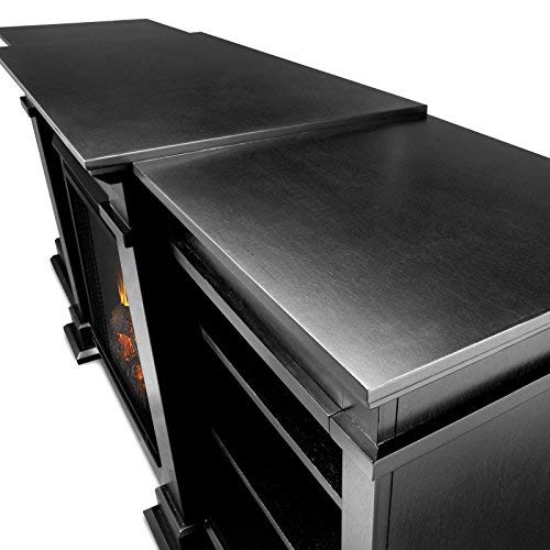 Real Flame Fresno G1200-X-B Entertainment Unit In Black With Electric Fireplace #TOP2