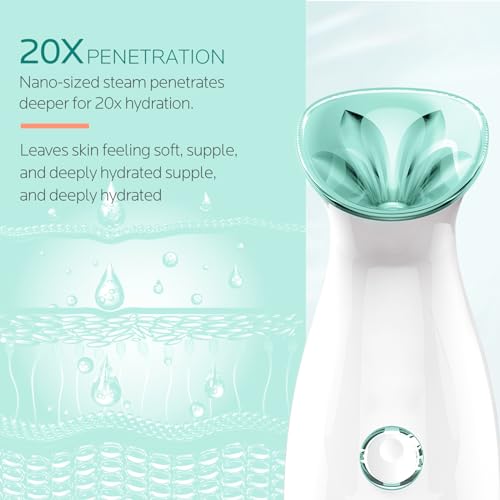 Colorfarm Facial Steamer Nano Ionic: Portable Face Steamer Deep Cleaning Unclogs Pores - Humidifier Hot Mist Steam Home Sauna Spa for Women Men Sinuses Moisturizing