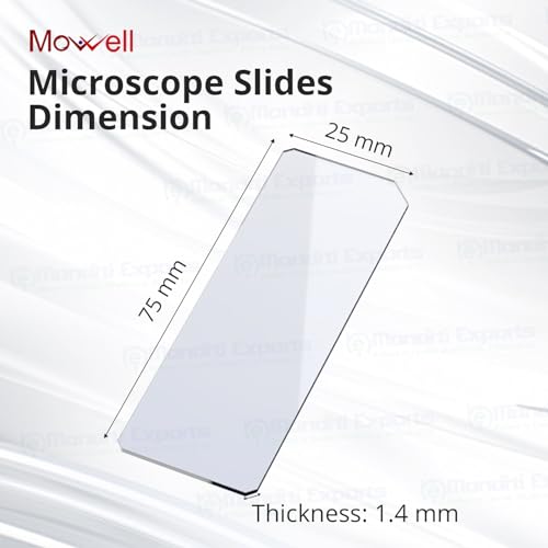 Mowell Microscope Glass Slides 75 x 25 x 1.4 mm, 50 Pcs per box, Pack of (1 box)