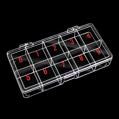 Beauticom Usa Small Empty 10 Space Nail Art Tip Storage Organizer Box Case - Clear Color - For False Nail Tips, Vitamins, Accessories, 10 Sections #TOP23