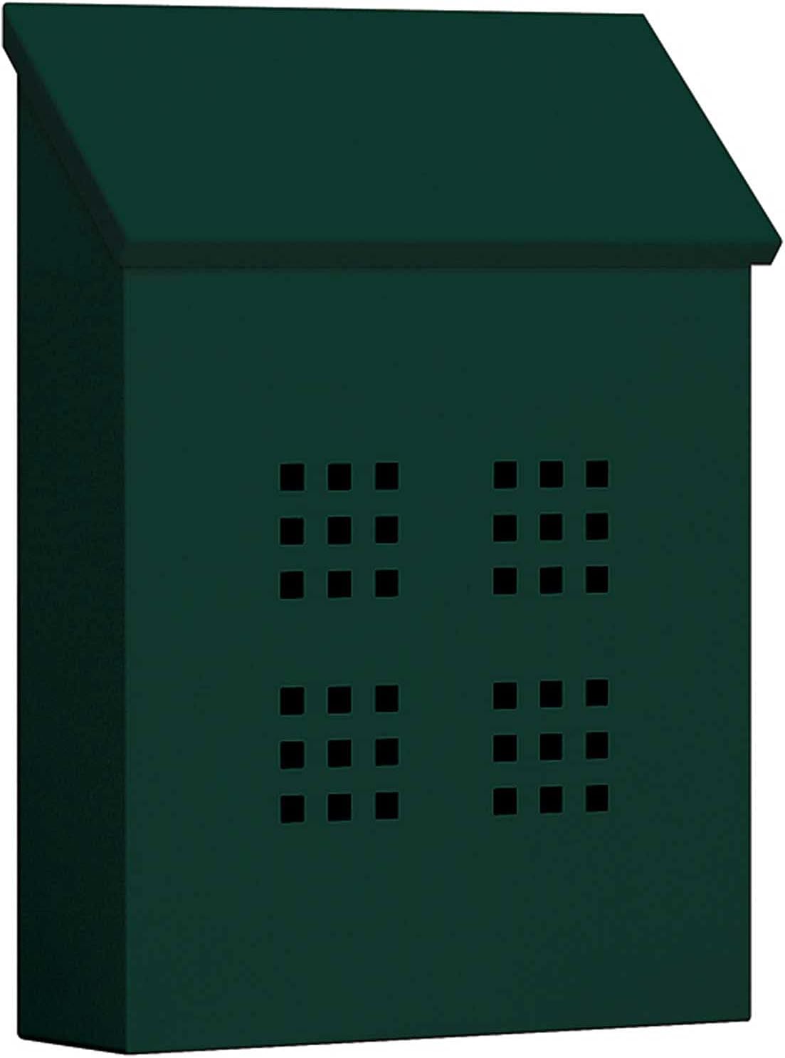 Salsbury Industries Traditional Mailbox, Decorative, V, Green, 11 in. W x 14.5 in. H x 3.5 in. D
