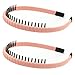 Tomedeks 2pcs Simplement des dents à cheveux Bandeaux de peigne, bandeau de bande de cheveux élastique antidérapant avec peluche de cheveux Bandeau d'accessoires pour cheveux pour(rose)