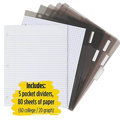 Five Star Flex Hybrid Notebinder, 1 Inch Binder With Tabs, Notebook And 3 Ring Binder All-In-One, White (72512) #TOP4