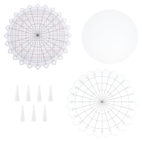 UNICRAFTALE 10Pcs/Set 24cm Rotating Stamping Platform Acrylic Stamp & Spin Tool Circular Stamping Positioning Tool with 24 Equal Intervals for Crafts Card Making Arts Scrapbooking Supplies