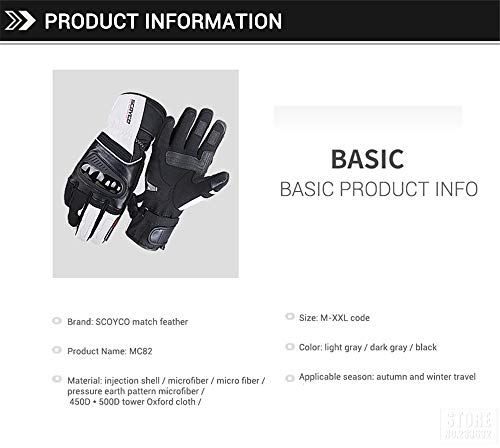 Image of SCOYCO Motorcycle Gloves Men 100% Waterproof Windproof Winter Moto Gloves Touch Screen Gant Moto Guantes Motorbike Riding Gloves (Black, M)