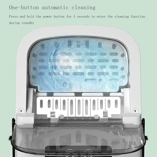Máquina para hacer hielo de sobremesa AMNOOL, produce hasta 17-22 libras/día, 9 cubos en 6 minutos, con asa de transporte y función de limpieza automática miniatura 4