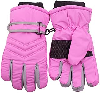 Waterproof Winter Gloves Thinsulate Snow Ski Gloves For Kids Boy girls light pink