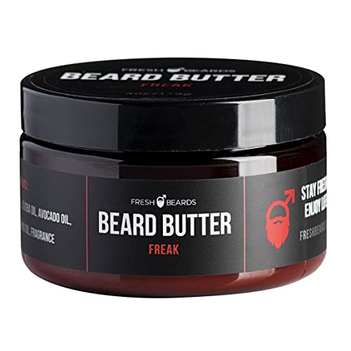 Fresh Beards Freak Beard Butter - Lemon, Orange, And Bergamot Fragrance - Scented Mens Beard And Mustache Conditioner - Soothing Anti-Itch Moisturizer And Softener For Healthy Beard Growth #TOP5