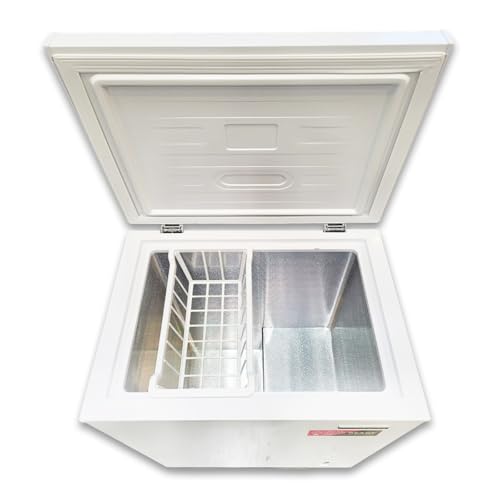 FRIGIDAIRE EFRF3003 Chest Deep Freezer - GARAGE-READY, 3.5 Cu. Ft. Capacity, White - Adjustable Thermostat - Removable Vinyl Coated Wire Basket - Easy Defrost Drain on Fridge.com