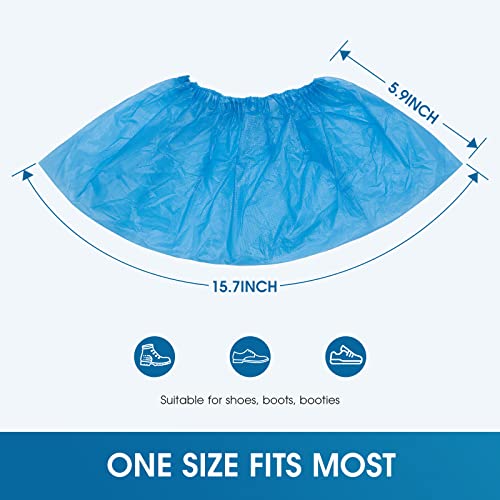 Disposable Shoe Covers Disposable Waterproof Slip Resistant Shoe Covers 100 Packs(50 Pairs) Fits Up To Size 11 Us Men And 13 Us Women, Blue #TOP6