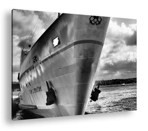 Grand bateau au bord de la mer deyoli cadre bois souvenir de voyage