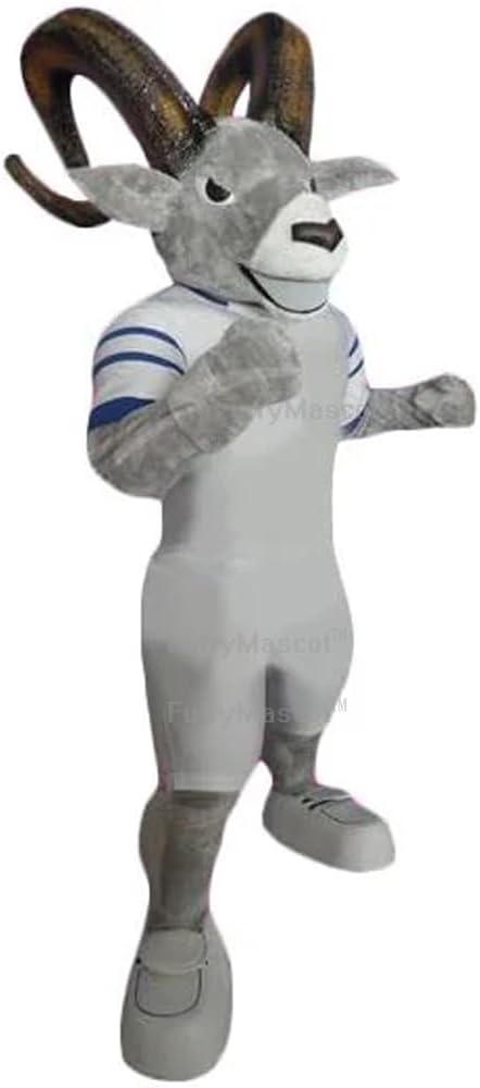 Adult Power Grey Ram High School Suit Animal Mascot Costume Party Carnival Costumes