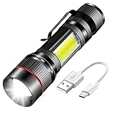 Linterna LED superbrillante con batería recargable 18650, bajo consumo de energía, ahorro de energía, respetuosa con el medio ambiente.