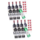 Toyvian 2 Juegos De Supermercado Botella De Vino Tinto Botellas De Vino De De Muñecas Mini Botellas De Vino Botellas De Juguete Cosas En Miniatura Miniaturas De De Reutilizable