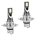 2 Pcs Ampoules H4 LED de Phare en Boîte, Voiture Ampoule Led 50W/14000LM/IP68 Etanche, Feux de Brouillard 2 Ampoules 6000-6500K Lumiere Blanche