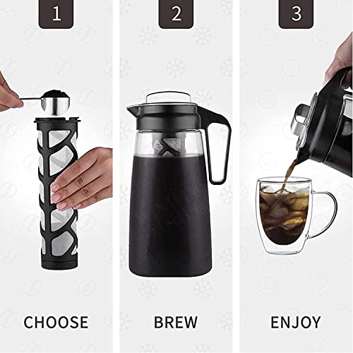 Mktmbt Cold Brew Coffee Maker With Cleaning Brush, Iced Coffee Maker Tea Brewer Leak-Proof With Removable Mesh Filter For Iced Coffee Cold Brew Tea, 2Qt #TOP2