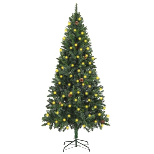 Albero di Natale artificiale, 180 cm, verde, con 150 luci LED,...