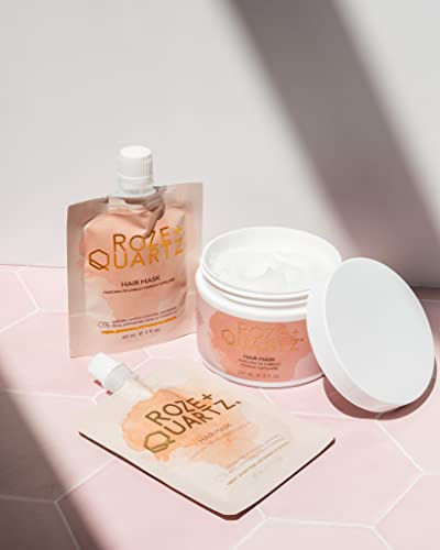 Roze + Quartz Hair Mask For Dry Damaged Hair - Deep Conditioning Hair Treatment Mask For Healthy Growth - Ideal For Color Treated Hair - Contains Nourishing Sunflower Oil & Vitamin E #TOP4