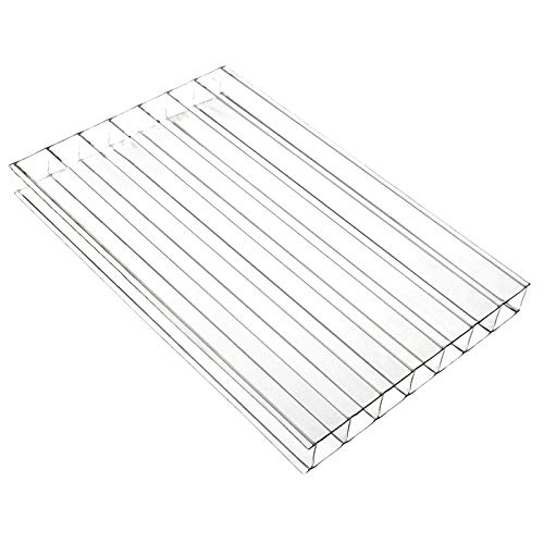 Clear 10mm Thick 600mm Wide x 4m Long Multiwall Polycarbonate Sheets Poly Plastic Roof Panel for Lean-to Canopy Conservatory