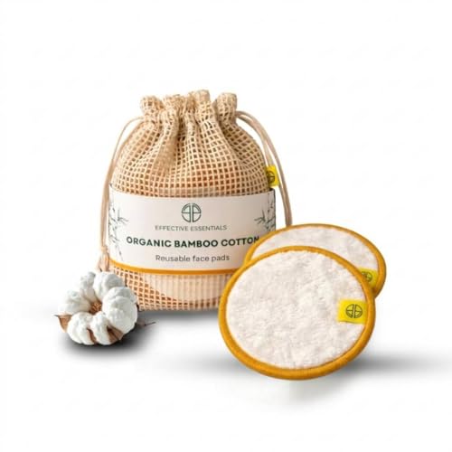 Image of Reusable Bamboo Cotton Pads for Makeup Removal & Face Cleansing | Ultra Soft, Washable up to 60 Times | Use with Toner, Micellar Water & Cleanser | Pack of 2