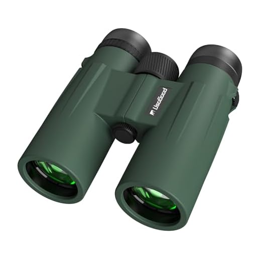 Usogood Verde Prismaticos Profesionales Largo Alcance 12x50 para Adultos - Prismas BaK4 y Lentes FMC,Antideslizante e Impermeable con Prismáticos Potentes para Observación de Aves, Caza, Senderismo