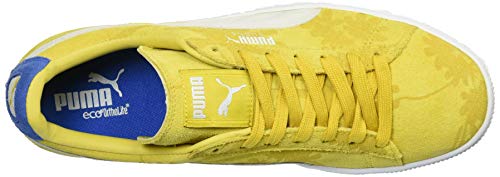 Puma Men's Suede Classic Tropicali Sneaker, Vibrant Yellow/White, 7.5 M US