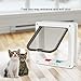 QANYEGN Safety Pet Door, Cat Flap with 4 Way Lock, 4 Way Locking Secure Lockable Pet Door for Interior Exterior Metal, Wall and Wood Door