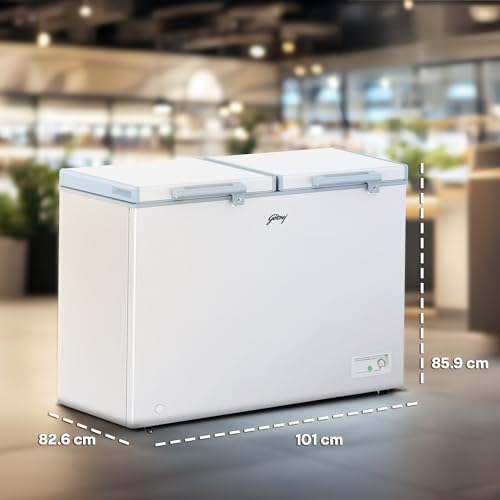 Image of Godrej DH ESNCH 325E 2HCLP RW with 5 Years Comprehensive Warranty, Pentacool+ Cooling, D-Cool Technology, Cools even at 50 C, Double Door Convertible Deep Freezer (288 L 5 Star, White)