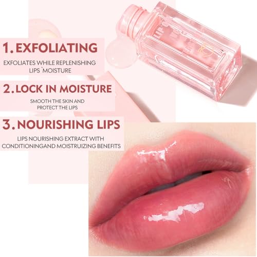 3Pcs Lip Care Set - Includes Hydrating Lip Glow Oil & Moisturizing Lip Treatment Sleeping Mask & Exfoliating Lip Scrub, Shiny and Nourishing Lips, Dry Lips Treatment - Image 6