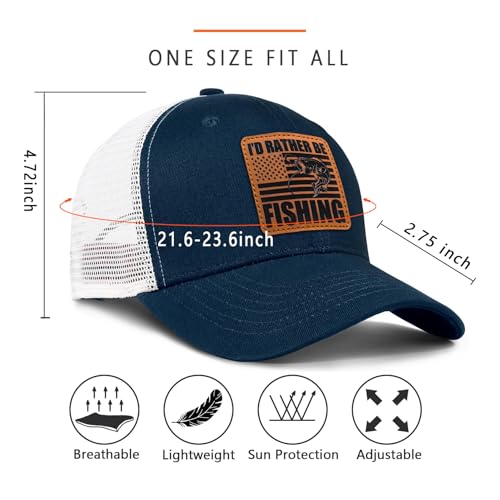 Image of Fishing Hat Fishing Gifts for Men Bass Fish Flag Gear Accessories Stuff Trucker Hat Snapback Baseball Cap