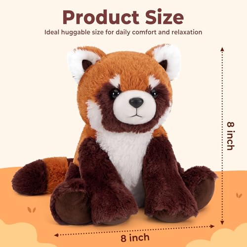 Image of Ditucu Red Panda Stuffed Animal 8 inch Cute Realistic Plush Toys Ultra Soft Plushies Gifts for Kids