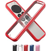 TotalMount Air Rim Case for Apple TV Remotes Slim, Hybrid Apple TV Remote Case with Ultimate Drop Protection Red Perimeter Cover & Clear Back