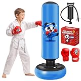 Ninonly Sacco da Boxe 130cm con Guanti e Pompa per Bambini 3-8 Anni