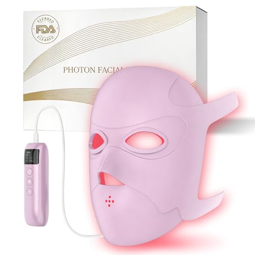 Red Light Therapy for Face, Rechargeable LED Face Mask Light Therapy ...