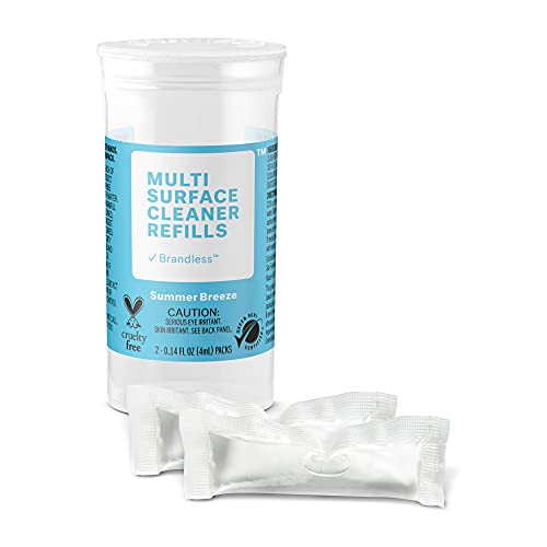 Brandless Multi-Surface Cleaner Refills, Non-Toxic Cleaner, Dye Free Multipurpose Cleaning Spray Refill Packs, Removes Dirt and Grime, Sustainable Household Cleaning, Summer Breeze, 2 Cleaning Packs
