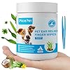 Seaweed ear cleaner wipes for dogs cats gentle finger wipes for cleaning earwax debris soothe itching inflammation unscented hypoallergenic deodorizing made in prc 60 pcs  urban country home decor